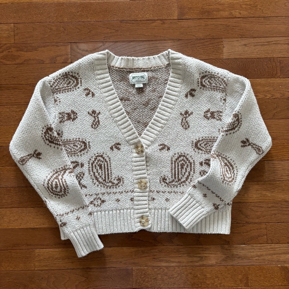 American Eagle Bandana Western Pattern Knit Sweater